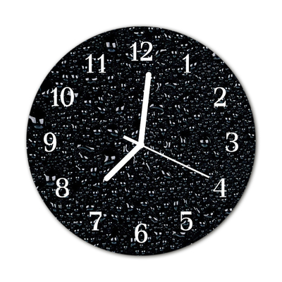 Glass Kitchen Clock Waterdrop Nature Black