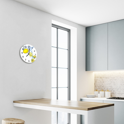 Glass Kitchen Clock Lemons kitchen yellow