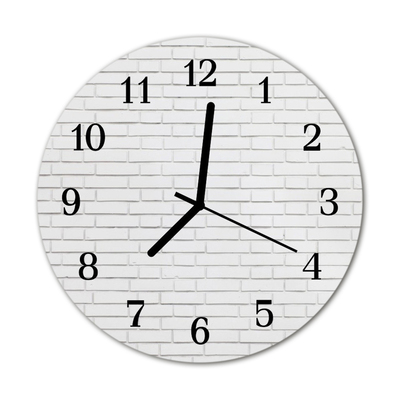 Glass Kitchen Clock Brick wall kitchen white