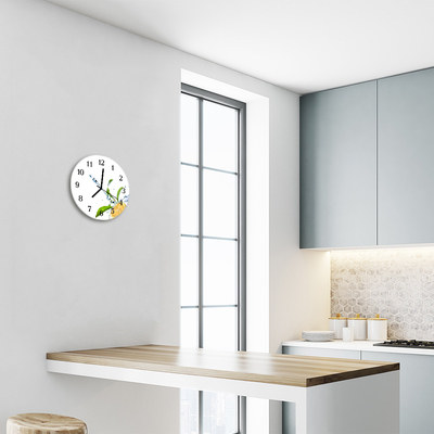 Glass Kitchen Clock Lemon kitchen yellow