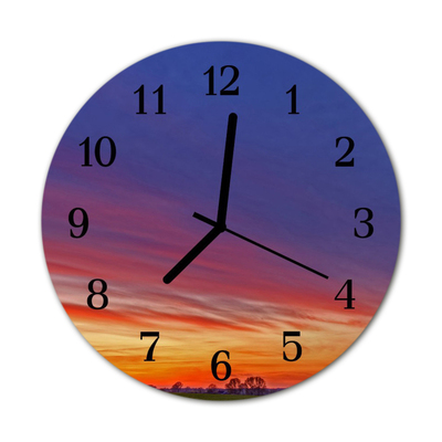 Glass Kitchen Clock Field landscape multi-coloured