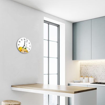 Glass Kitchen Clock Lemons kitchen yellow