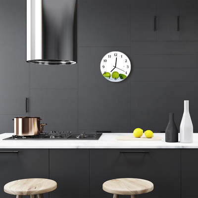 Glass Kitchen Clock Lime kitchen green