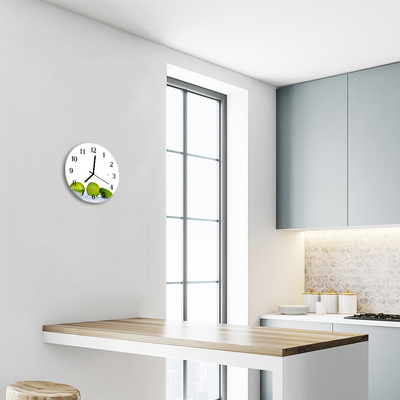 Glass Kitchen Clock Lime kitchen green