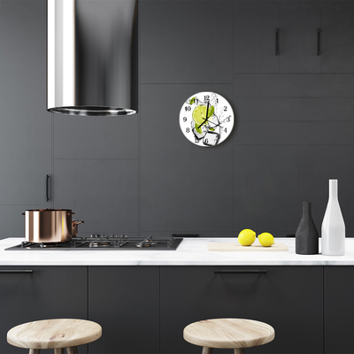 Glass Kitchen Clock Lime food and drinks green