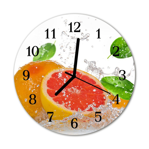 Glass Kitchen Clock Grapefruit food and drinks pink