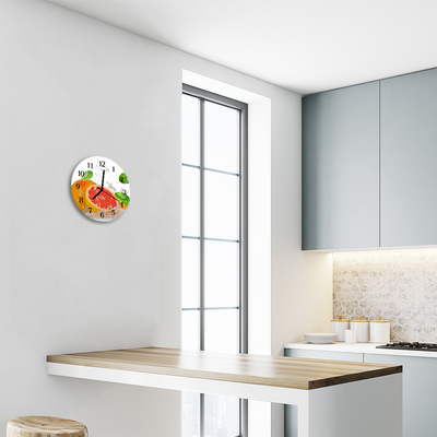 Glass Kitchen Clock Grapefruit food and drinks pink