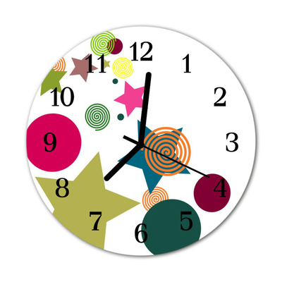 Glass Kitchen Clock Star space multi-coloured