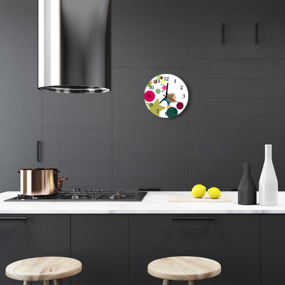 Glass Kitchen Clock Star space multi-coloured