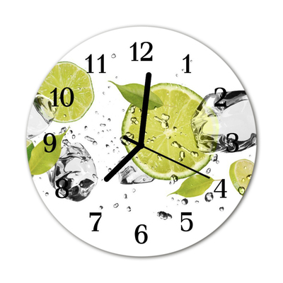 Glass Kitchen Clock Lime kitchen green