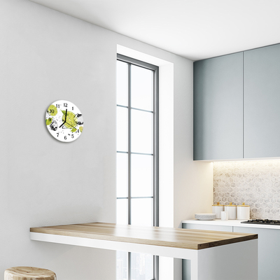 Glass Kitchen Clock Lime kitchen green