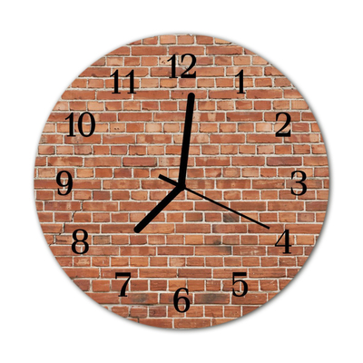 Glass Kitchen Clock Brick wall architecture red