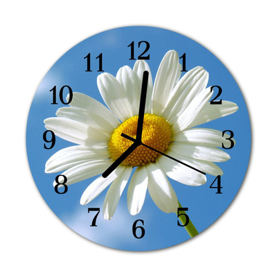 Glass Kitchen Clock Flower flowers & plants white