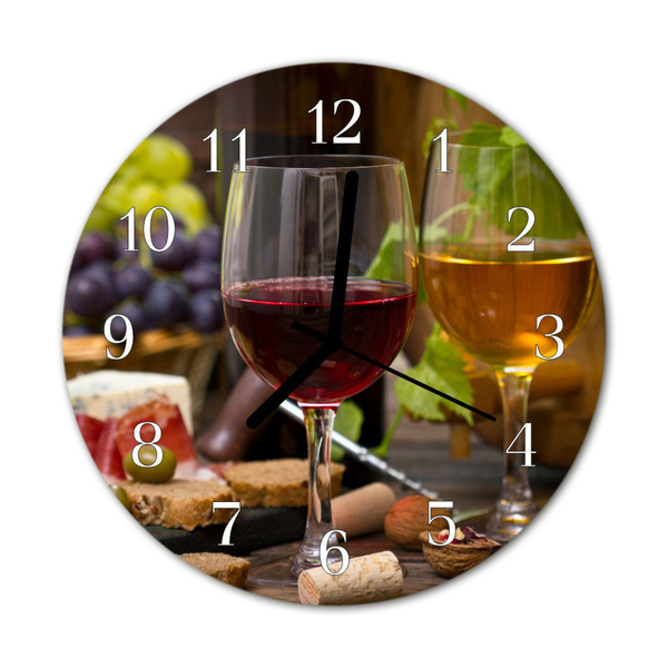 Glass Kitchen Clock Wine Glass Kitchen Multi-Coloured