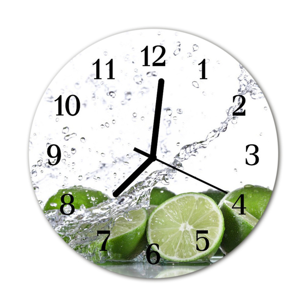 Glass Kitchen Clock Lime kitchen green