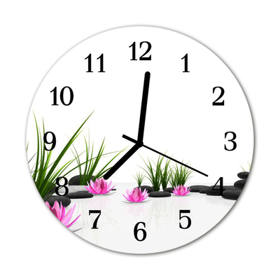 Glass Kitchen Clock Lotus flower flowers & plants pink