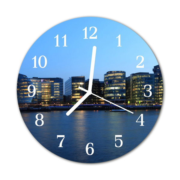 Glass Kitchen Clock Skyline City Multi-Coloured