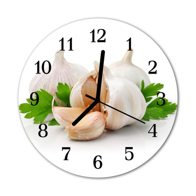 Glass Kitchen Clock Garlic kitchen multi-coloured