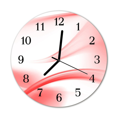 Glass Kitchen Clock Abstract art art red