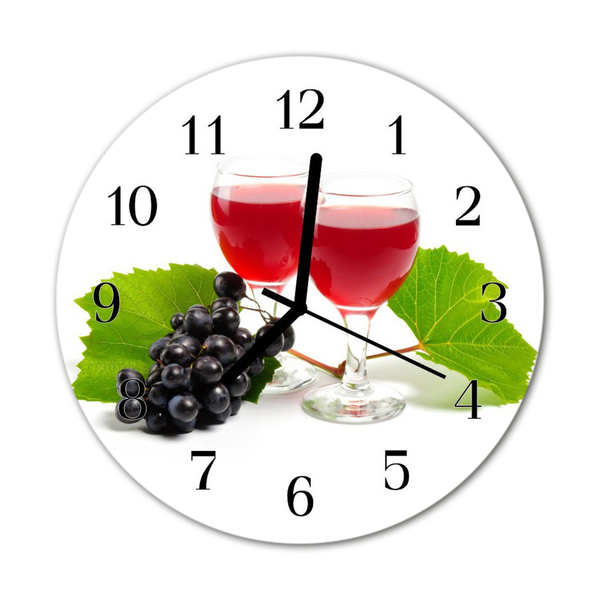 Glass Kitchen Clock Wine grapes kitchen multi-coloured