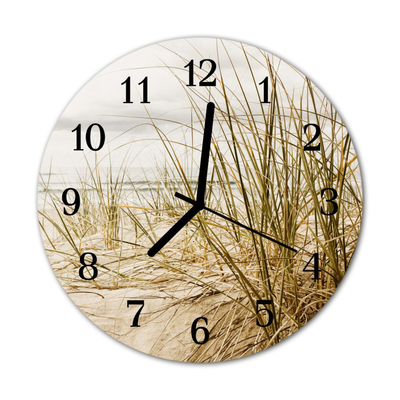 Glass Kitchen Clock Beach grass landscape multi-coloured