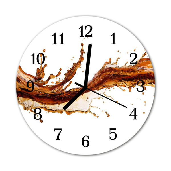 Glass Kitchen Clock Water nature orange