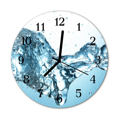 Glass Kitchen Clock Water nature blue