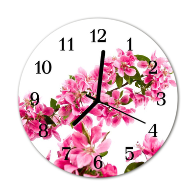 Glass Kitchen Clock Flowers flowers & plants pink