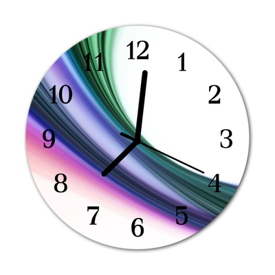 Glass Kitchen Clock Abstract lines art multi-coloured