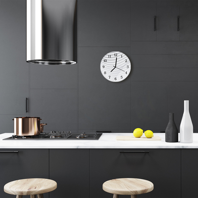 Glass Kitchen Clock Abstract lines art grey