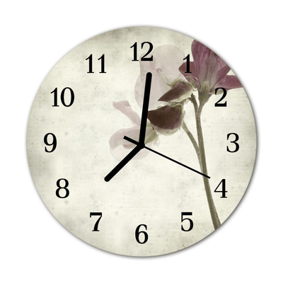 Glass Kitchen Clock Vintage flower flowers & plants multi-coloured