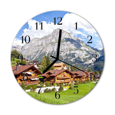 Glass Kitchen Clock Mountains landscape multi-coloured