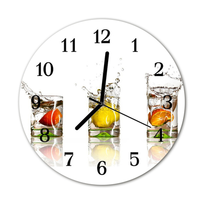 Glass Kitchen Clock Fruits glasses kitchen multi-coloured