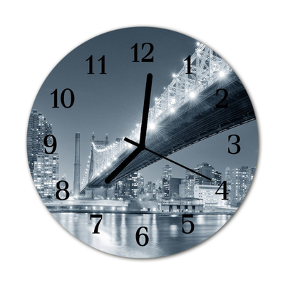 Glass Kitchen Clock Bridge architecture grey