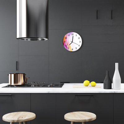 Glass Kitchen Clock Abstract art multi-coloured