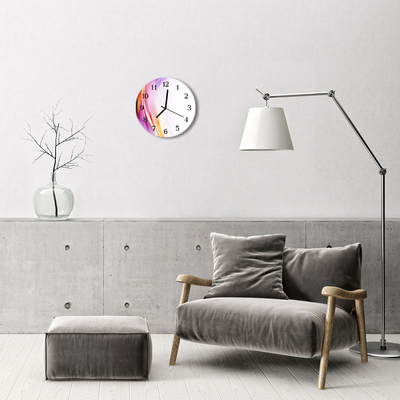 Glass Kitchen Clock Abstract art multi-coloured