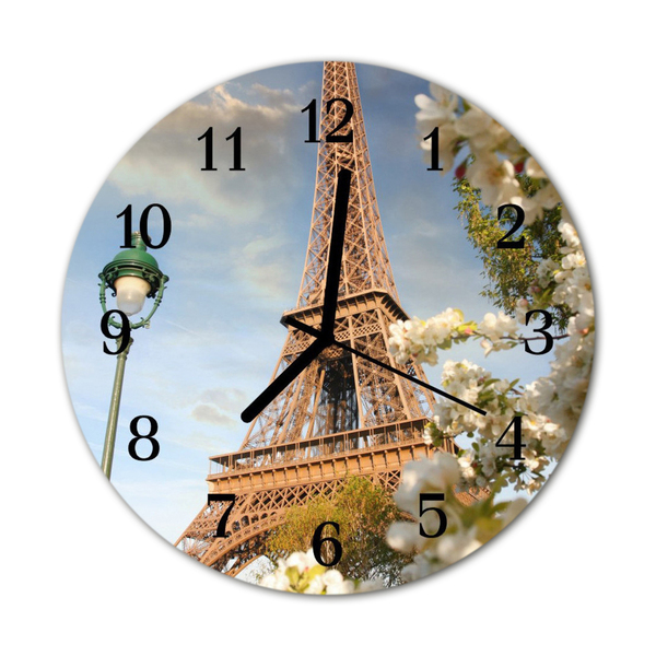 Glass Kitchen Clock Eiffel tower paris city multi-coloured