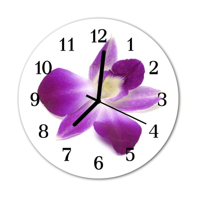 Glass Kitchen Clock Flower orchid flowers & plants pink