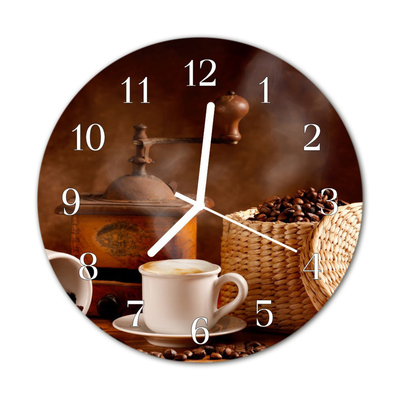 Glass Kitchen Clock Coffee Pot Kitchen Brown