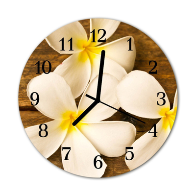 Glass Kitchen Clock Flowers flowers & plants white