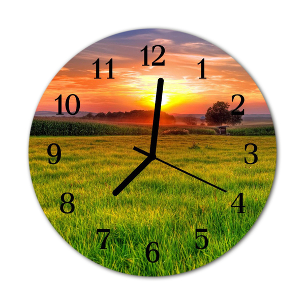 Glass Kitchen Clock Landscape meadow landscapes multi-coloured