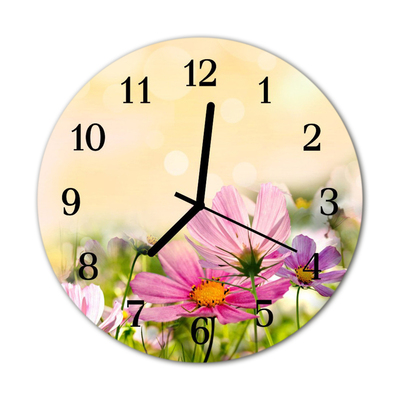 Glass Kitchen Clock Cosmos flowers flowers & plants pink