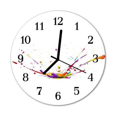 Glass Kitchen Clock Stains art multi-coloured