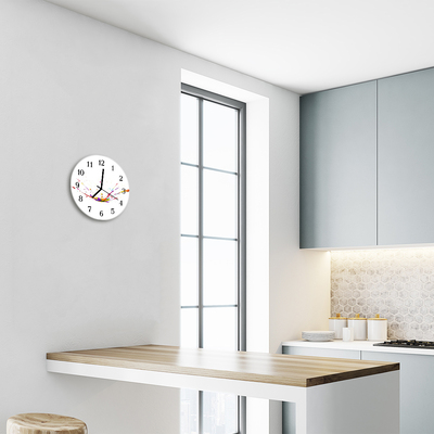 Glass Kitchen Clock Stains art multi-coloured