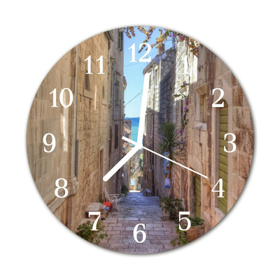 Glass Kitchen Clock Alley Architecture Multi-Coloured