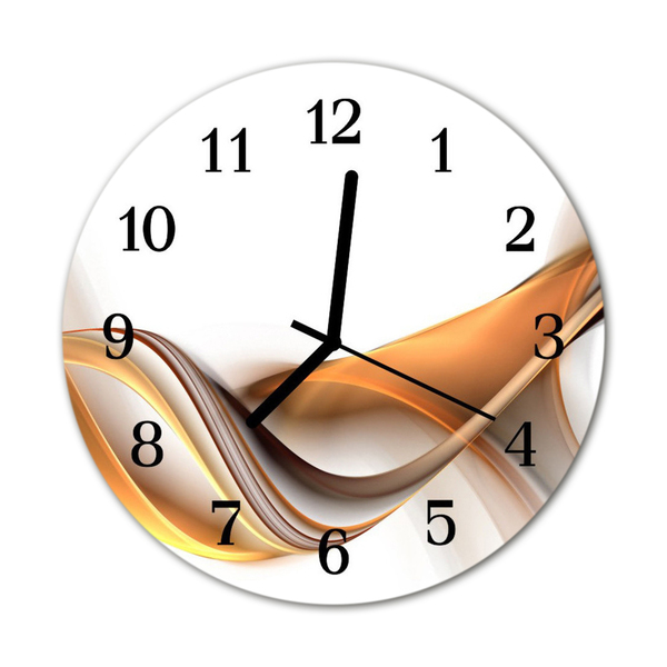 Glass Kitchen Clock Abstract abstract art orange