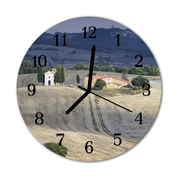 Glass Kitchen Clock Landscape landscape green