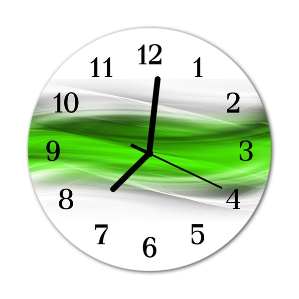 Glass Kitchen Clock Abstract abstract art green