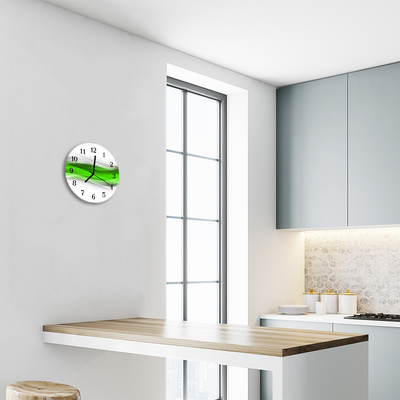 Glass Kitchen Clock Abstract abstract art green