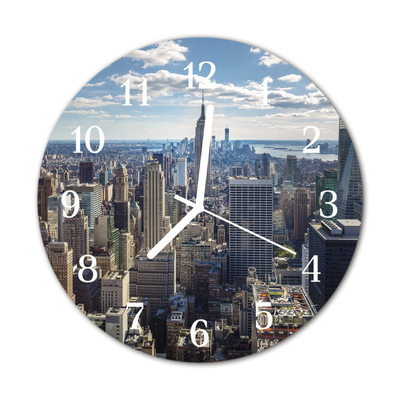 Glass Kitchen Clock City City Multi-Coloured